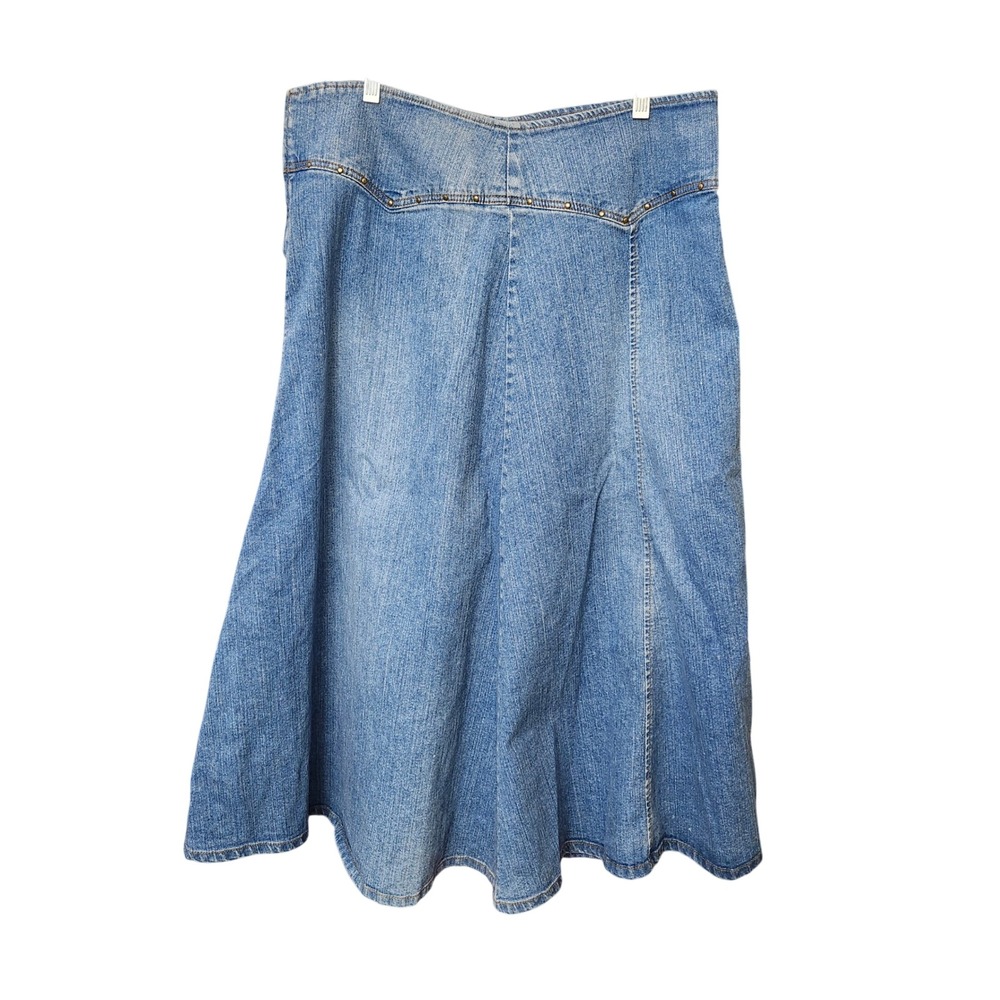 Vintage KitKit‎ Denim Y2K Cottagecore  Flared Maxi Skirt
Back Zip Boho Sz 12
rt